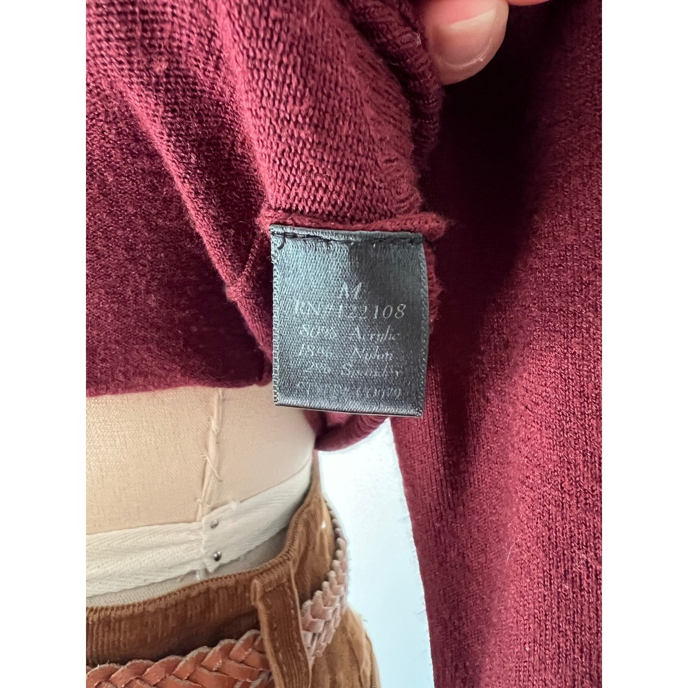 Modcloth Charter School Cardigan Burgundy Wine Red 3/4 Sleeve Knit Librarian M - Picture 8 of 8